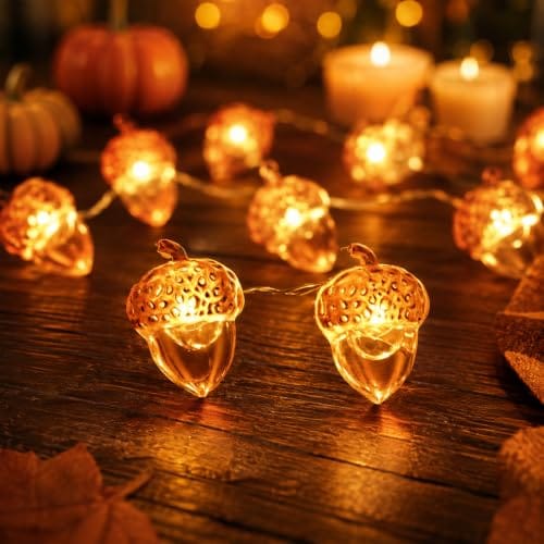 Herbst-Lichterkette: Eichel-LEDs sorgen für Stimmung zuhause